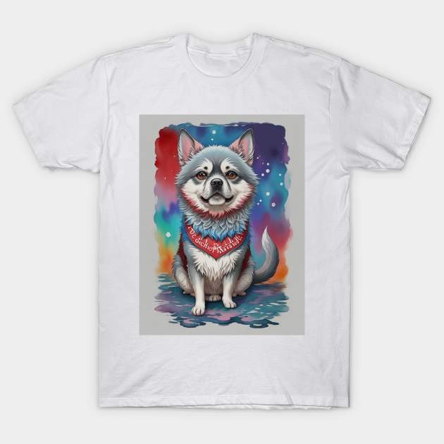 Watercolor Dog 4 - Japanese Retro Art T-Shirt by nextpensive